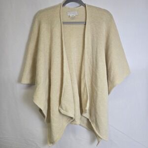 Zighilli Metallic Knit Shawl, Beige/Cream, One Size Fits All, Made in Italy